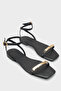 Nadean Flat-Toe Metal Single Strap Flat Heeled Women's Sandals