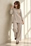 Aden Women's Elastic Waist Modal Two-Piece Suit with Pants Beige