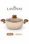 Granit Pro 20 cm Deep Granite Casserole Pot Non-Stick with Black Bakelite Handle and Glass Lid - 3