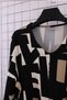 Women's Plus Size V-Neck Stone-Printed Long-Sleeve Patterned Mom-Style Cotton Blouse - 6