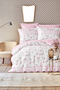 Fitted Sheet Duvet Cover Set Single Crinkle Pink - 2