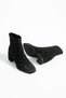 Women's Genuine Leather Stone Boots Black Suede - 4