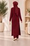 Women's tunic knitwear set with fisherman neckline, striped, and camisole details - 6
