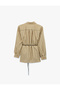 Long Sleeve Striped Belted Oversize Shirt - 6