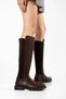 Women's Coffee-Colored Boots, Made of Diving Fabric, Knee-High, Comfortable and Stylish, K401 - 3