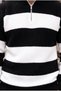 Pedro Oversize Striped Thessaloniki Knitted Half-Zip Sweater for Men - Black - 4