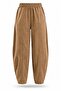 Camel Front Stitched Barrel Pants 031750