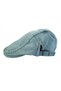 Premium Denim British Style Flat Cap - Adjustable Side Buckle Cotton Duckbill Cap Flat Hat - 3