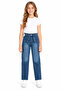 Girl's Blue Jeans with Belted Stitching Detail 2426