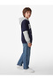 Hooded Long Sleeve Ribbed Oversized College Printed Sweatshirt - 2