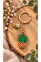 Miyuki Beads Handmade Orange Floral Cactus and Bee Keychain/Bag Ornament - 5