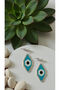 Miyuki Beads Handmade Silver Eye Earrings - 2