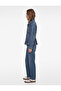 Cotton Normal Waist Buttoned Straight Leg Denim Trousers - Straight Fit Jean - 3