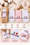 6 Pink Baby Socks with 100% Organic "I Love Dad&Mom"