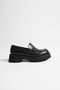 WOMEN'S DAILY BLACK THICK SOLE LOAFER OXFORD LOAFER SHOES