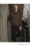 Men's Seasonal Shirt Collar Zippered Bomber Brown Jacket - 5