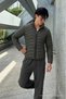 Men's Stand Collar Quilted Seasonal Khaki Puffer Coat - 2