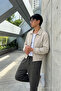Men's Seasonal Zippered Polo Collar Mink Bomber Jacket - 4