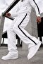 New Season 3 Threaded Combed Cotton Striped Full Zipper Jacket with Kangaroo Pockets - Baggy Sweatpants Bottom Top Set 2-Piece - 4