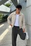 Men's Seasonal Zippered Polo Collar Mink Bomber Jacket - 3