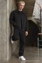 Men's Seasonal Shirt Collar Zippered Bomber Black Jacket - 3