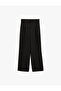 High Waist Pocketed Buttoned Palazzo Trousers - 5