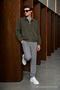 Men's Bomber Zippered Seasonal Casual Khaki Jacket - 3