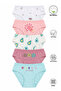 Özkan 41603 5 Pack Girl's Mixed Color Patterned Cotton Soft Slip Panties