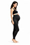 Cotton High Waist Belly Support and Black Stretch Combed Cotton Maternity Leggings - 5