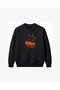 Pumpkin Kitten Black Cat Embroidered Crew Neck Sweatshirt Unisex - 2