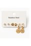 Tree of Life Dangle Hoop Heart Steel Earrings Set of 6 - Tree of Life - Family, Rooting and Life Symbol - Stainless Steel - Non-Tarnishing - Meaningful Gift for Mother, Lover - 3