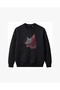 Rainbow Colored Cat Embroidered Crew Neck Sweatshirt Unisex - 2