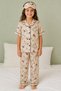 Rabbit and Fairy Girl Patterned Girls' Buttoned Pajama Set Summer Cotton Short Sleeve Sleepwear - 2