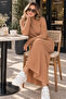 Corded Fabric Knitwear Dress K3005 Mink - 4