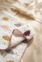 Burgundy Cloud Patterned Cotton Muslin Baby Blanket with Piping and Embroidered Edges 90*90 cm - 2
