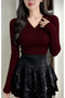 Women's V-Neck Long Sleeve Camisole Blouse 2-Pack – Black & Black White Striped - 7