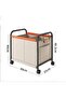 Laundry Storage Trolley on Wheels with Divided Sections Beige - 3