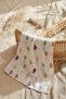 Burgundy Cloud Patterned Cotton Muslin Baby Blanket with Piping and Embroidered Edges 90*90 cm - 4