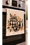 Checkered Pumpkin Patterned Oven Cover – 35X50 Cm, Digital Printed Suede Fabric - 3