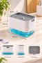 Detergent Container, Sponge Holder, Pump, Dishwashing Sponge Apparatus, Liquid Soap Dispenser - 6