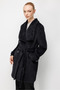 Belted Plush Coat Black - 5