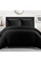 6-Piece King Size 220x240 Microfiber Bedding Set – 1 Fitted Sheet, 1 Quilt Cover, 4 Pillowcases, Black