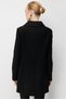 Leather Detailed Snap Fastener Coat Black - 6