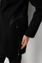 Leather Detailed Snap Fastener Coat Black - 2