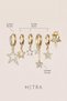 Gold Colored Zircon Stone Multi-Star Figured Dangle Earrings Set of 6 - 4