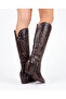 Western Serafina Bitter Brown Studded Boots - 3