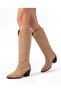 Western Serafina Mink Suede Studded Boots
