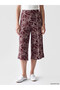 Alita City Lcw Grace Burgundy Combed Cotton Patterned Standard & Regular Women's Capri with a Difference - 2