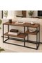 Narrow Entryway Console Table with Shelves, 100 cm, Rustic Brown - 2