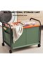 Laundry Storage Rack on Wheels, Green - 4
